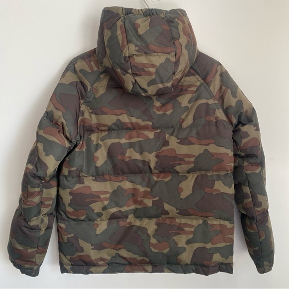 J Crew Crewcuts Down Feather Puffer Jacket Camo Hooded Parka Size 14 - Picture 2 of 12